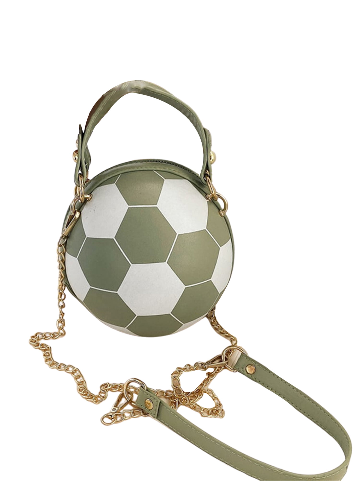 Puloru Basketball Shoulder Bag, Stylish Round Football Shaped Crossbody Bag  with Long Strap 
