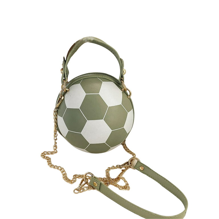 Zqc Basketball Shoulder Bag Round Football Shaped Crossbody Bag with Chain Strap, Women's, Size: One size, Green