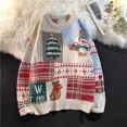 thumbnail image 2 of Suéter de jacquard con diseño de árbol de Navidad para mujer, moda Y2K, otoño e invierno de 2024, informal, para parejas, Joker, cálido, 2 of 5