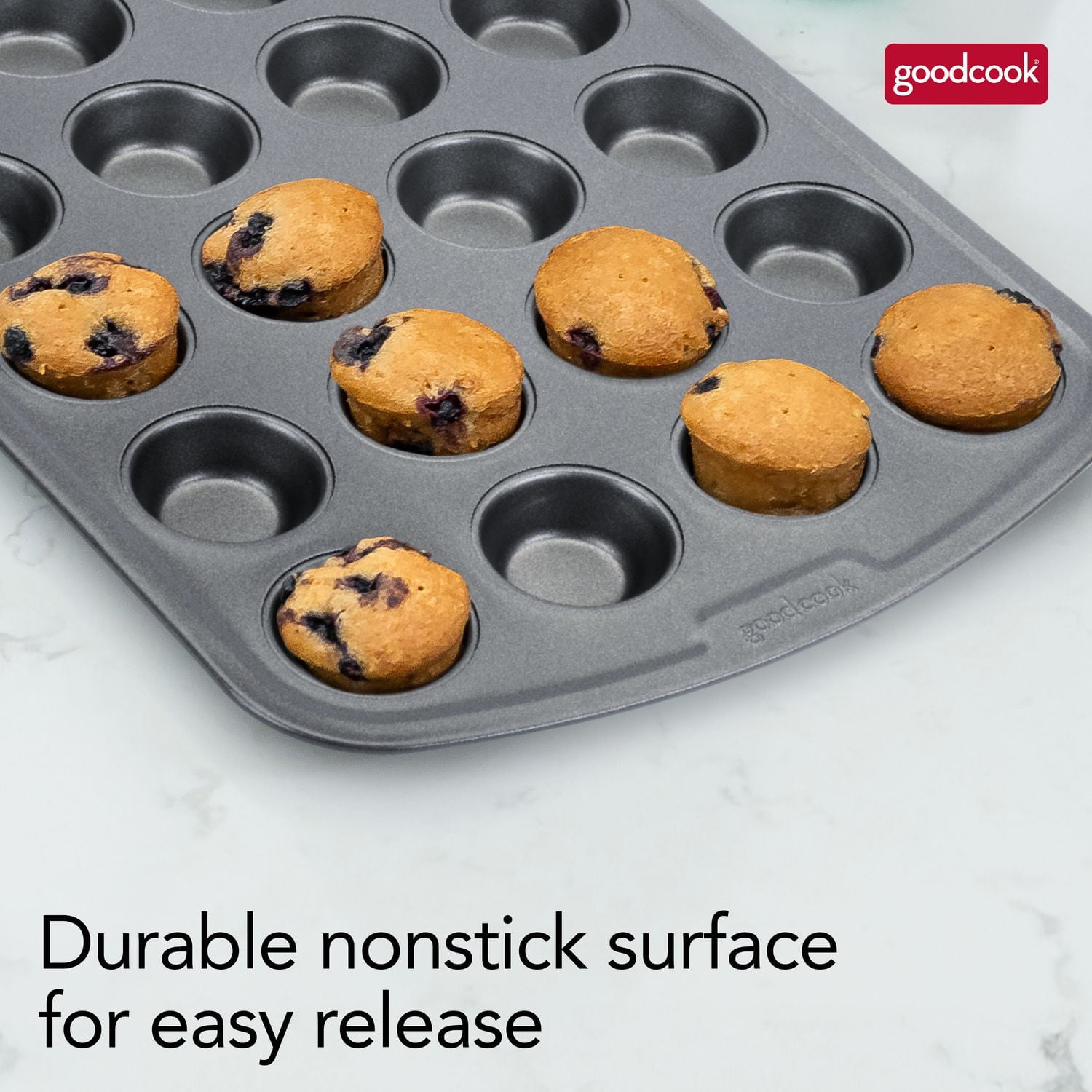 Goodcook Nonstick Mini Muffin Pan, 24 Cup, Mini muffin pan