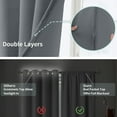 thumbnail image 5 of XUEYU Window Curtains Blackout, Back Tab Curtains 96 Inch, 100% Blackout Curtains Darkening Light Blocking Curtains for Living Room Bedroom Full Light Blocking Curtains 2 Panel Set,W52 x L96, Gray, 5 of 7