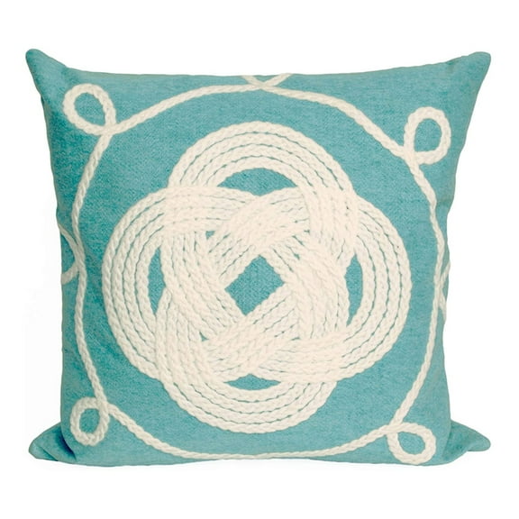 Liora Manne Visions II Ornamental Knot Indoor Outdoor Decorative Pillow Aqua