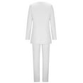 thumbnail image 6 of Odeerbi Shirts Sets for Women Business Attire 2 Piece Outfits 2025 Long Sleeve Coats Tops Solid Long Pants Sets White, 6 of 9