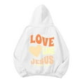 thumbnail image 3 of Women's Sweatshirt Casual Long Sleeve Graphic Hooded Pullover Polyester Comfortable Loose Fit, 3 of 5