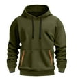 thumbnail image 2 of TOWED22 Men Hoodie Sweatshirt Casual Solid Color Hooded Sweater with Pockets Top Hoodie(AG,XL), 2 of 9