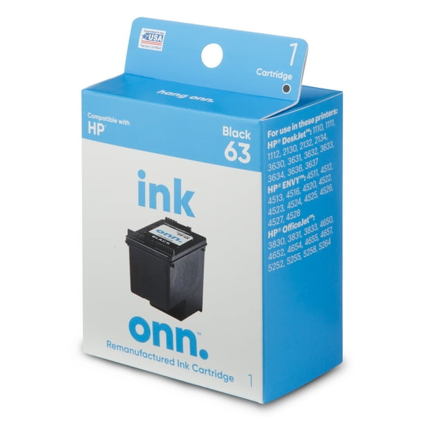 onn. HP 63 Black Remanufactured Ink Cartridge - Walmart.com - Walmart.com