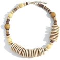 thumbnail image 5 of Collar de cuentas de madera gruesa, gargantilla tribal africana boho, joyería de vacaciones hippie playera de verano, regalos para mujeres y hombres, 5 of 5