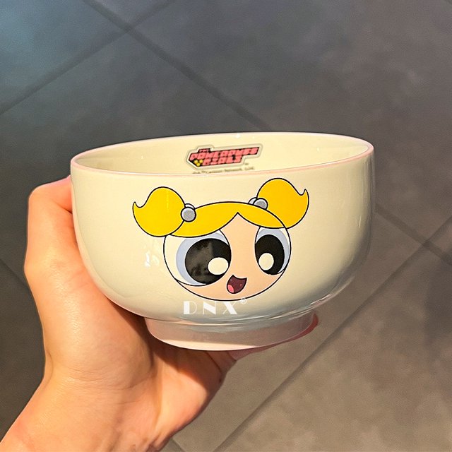 Tazón de cerámica para chicas superpoderosas, tazón de arroz bonito de dibujos animados, tazón para el hogar para niñas, tazón de sopa Premium único, nuevo estilo