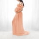 thumbnail image 4 of Vestido largo de maternidad con hombros descubiertos, elegante, con dobladillo suelto, vestido de mujer embarazada para sesión de fotos en tienda nupcial, 4 of 6