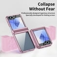 thumbnail image 7 of Clear Case for Samsung Galaxy Z Flip 5, Build in Screen Protector HD Transparent Not-Yellowing Hinge Protection Shockproof Anti-Scratch Slim Fit Phone Case Cover for Samsung Galaxy Z Flip 5, Pink, 7 of 7