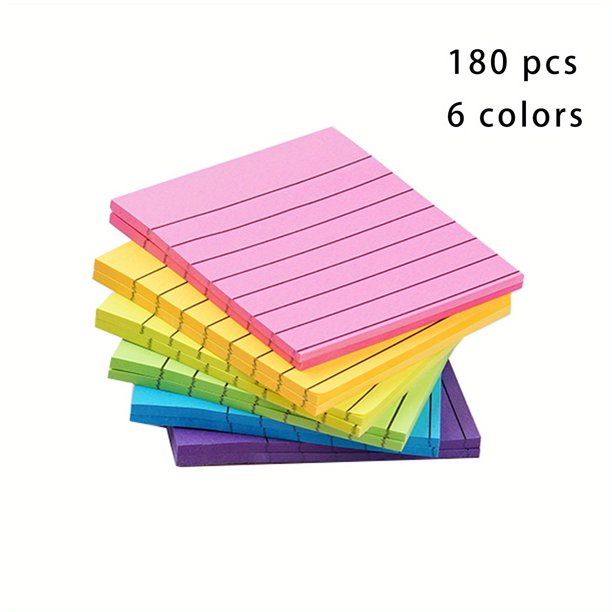 200pcs Colorful Horizontal Line Sticky Note 4 Colors Portable Student Note Marking Writing Memo Pad Post-it Self-Stick Note Pads For School Office Large Small