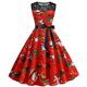 thumbnail image 2 of Moda mujer encaje una línea Flare vestido Vintage Prom Swing sin mangas estampado Navidad vestido de fiesta de Navidad Fridja hjkh475, 2 of 9