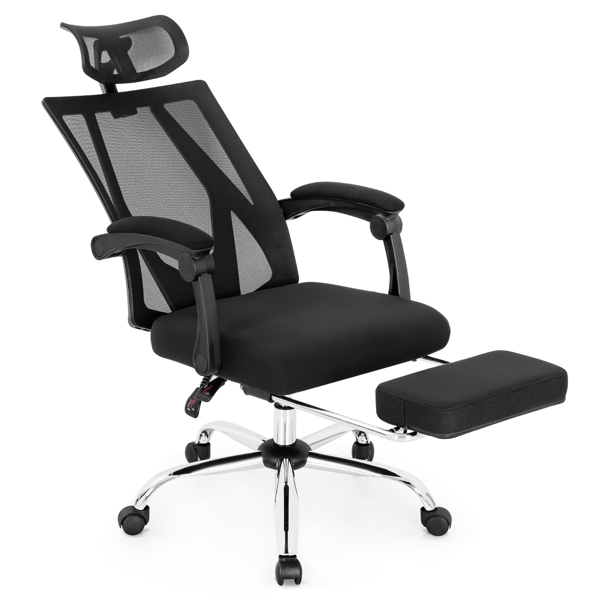 Costway Black Office Chair Adjustable Mesh Computer Chair with Sliding Seat  and Lumbar Support CB10108DK - The Home Depot