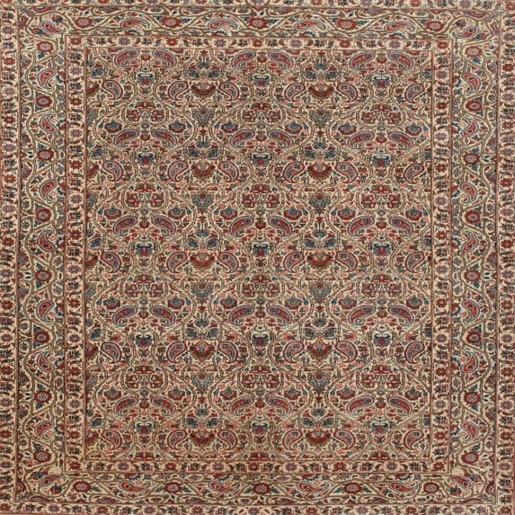 Ahgly Company Indoor Square Traditional Dark Sienna Brown Persian Area Rugs, 3' Square