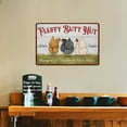 thumbnail image 4 of "Fluffy Butt Hut Pampered Chickens Live Here" Vintage Chicken Coop Metal Sign, 8x12 Inch Funny Farmhouse Wall Decor, Rustic Plaque with Hen Art for Backyard Coop and Barn, 4 of 8