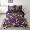 thumbnail image 2 of Manfei Abstract Camouflage Bedding Comforter Set 7 Pieces, Purple Brown Camo Queen Bedding Sets, Military Patriotic Theme Queen Sheet Sets, Breathable Home Decor, 2 of 8