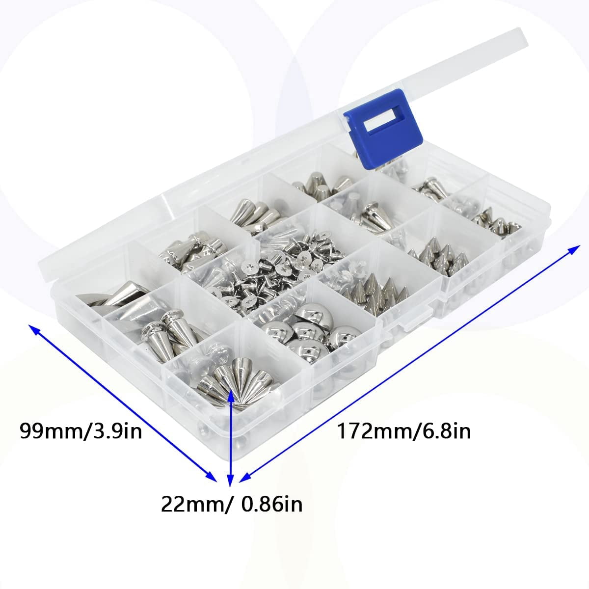 150 Set Punk Spike Rivets Kit, 13 Type Large Studs and Cone Spikes Screw Back Bullet Cone Studs with Install Tools for DIY Project, Necklace Jacket Vest Shoes Boot Leather Crafts (Silver)