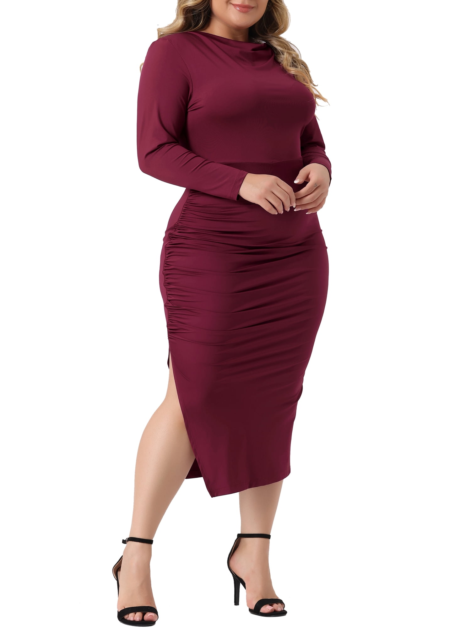 fashion nova tube top dress Midi Body Con Dress- Black – POSH NOVA main image 1