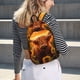 thumbnail image 5 of Disketp Vintage Sunflower Cow B print Canvas Backpack Lightweight Travel Daypack Student Rucksack Laptop Backpack-Small, 5 of 5