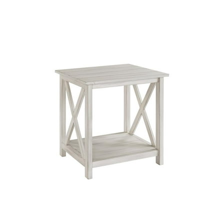 Boraam Jamestown Wood End Table in Antique White Finish