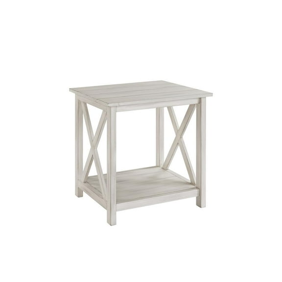 Boraam Jamestown Wood End Table in Antique White Finish