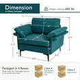 thumbnail image 4 of Costway Set of 2 Fabric Accent Armchair Upholstered Single Sofa w/ Metal Legs Blue, 4 of 9