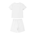 thumbnail image 5 of Efsteb Boys Summer Outfits 2 Piece Casual Set Short Sleeve Tshirt Elastic Waist Shorts Kid Clothing Sets Sweatsuit (White,13-14 Years), 5 of 7