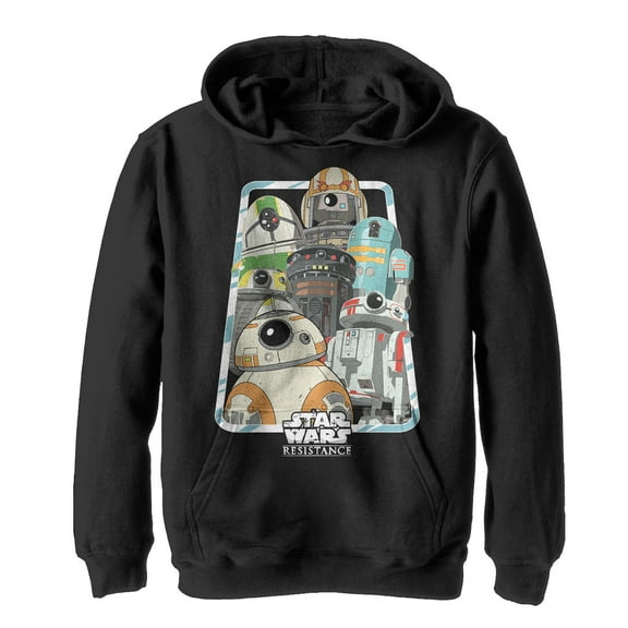 Boy's Star Wars Resistance Droid Frame  Pull Over Hoodie Black Medium