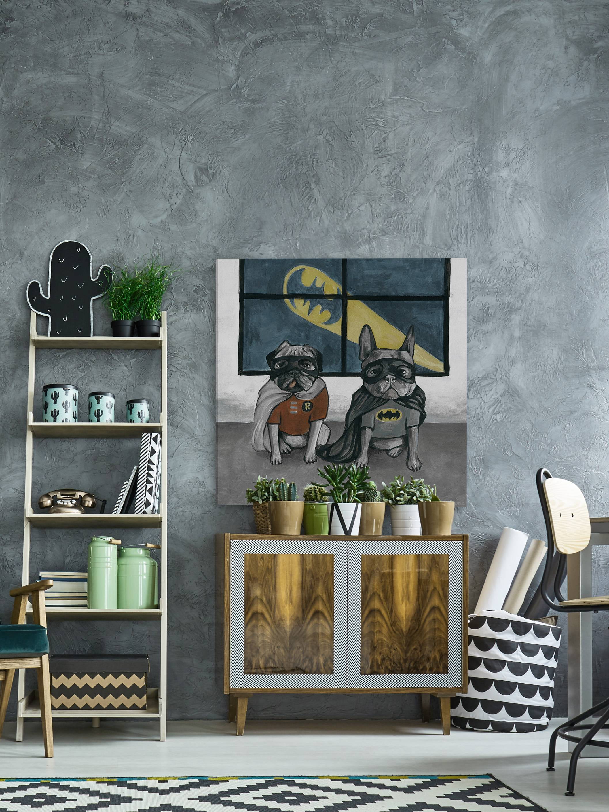 Parvez Taj Superhero Bulldogs Canvas Wall Art