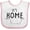 White/Pink, variant on Inktastic It's Home- State of Iowa Outline Distressed Text Boys or Girls Baby Bib