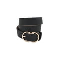 thumbnail image 4 of Women Black Color Faux Leather Belt Gold Buckle Size S M, 4 of 13