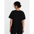 thumbnail image 4 of Joyspun Women’s Cotton-Blend Sleep Lounge Top with Short Sleeves, Sizes S-3X, 4 of 6