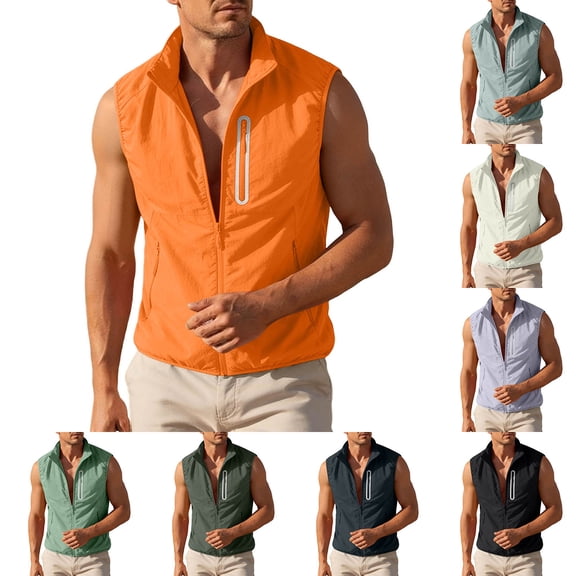 Mens Water Resistant Outerwear Vests Windproof Lightweight Softshell Vests Zip Pockets Sports Sleeveless Jacket Golf Vests for Men Big and Tall Size S-4XL Purple