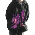 thumbnail image 3 of hirigin Women Vintage Star Graphic Zip up Hoodies Oversized Sweatshirt Casual Jacket with Pockets Punk Grunge Streetwear, 3 of 7