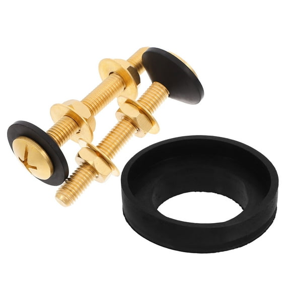 FRCOLOR Toilet Tank to Bowl Gasket Brass Bolts and Rubber Nuts Toilet Tank Bolts Fit Most Toilet Valve Opening