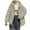 Khaki, variant on DYTTDG Women's Winter Warm Zip Up Hooded Jacket Fashion Solid Color Bread Clothes Casual Loose Outdoor Jacket on Clearance Family Gifts