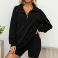 thumbnail image 2 of SUYOLL Women's Hoodies Casual Stand Collar Loose Fit Zip Up Jacket Daily Wear Vacation Fall Winter Versatile Comfortable Lightweight Sweatshirt Hoodie Pullover Tops, 2 of 5