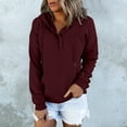 thumbnail image 2 of Certgust Essential Hoodie Womens Oversized Sweatshirt with Hood and Pockets Zip Up Long Sleeve Casual Fall Jacket, 2 of 7