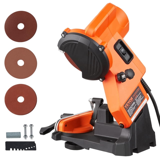 Afilador de motosierras eléctrico VEVOR 140W 5700RPM 3 muelas abrasivas