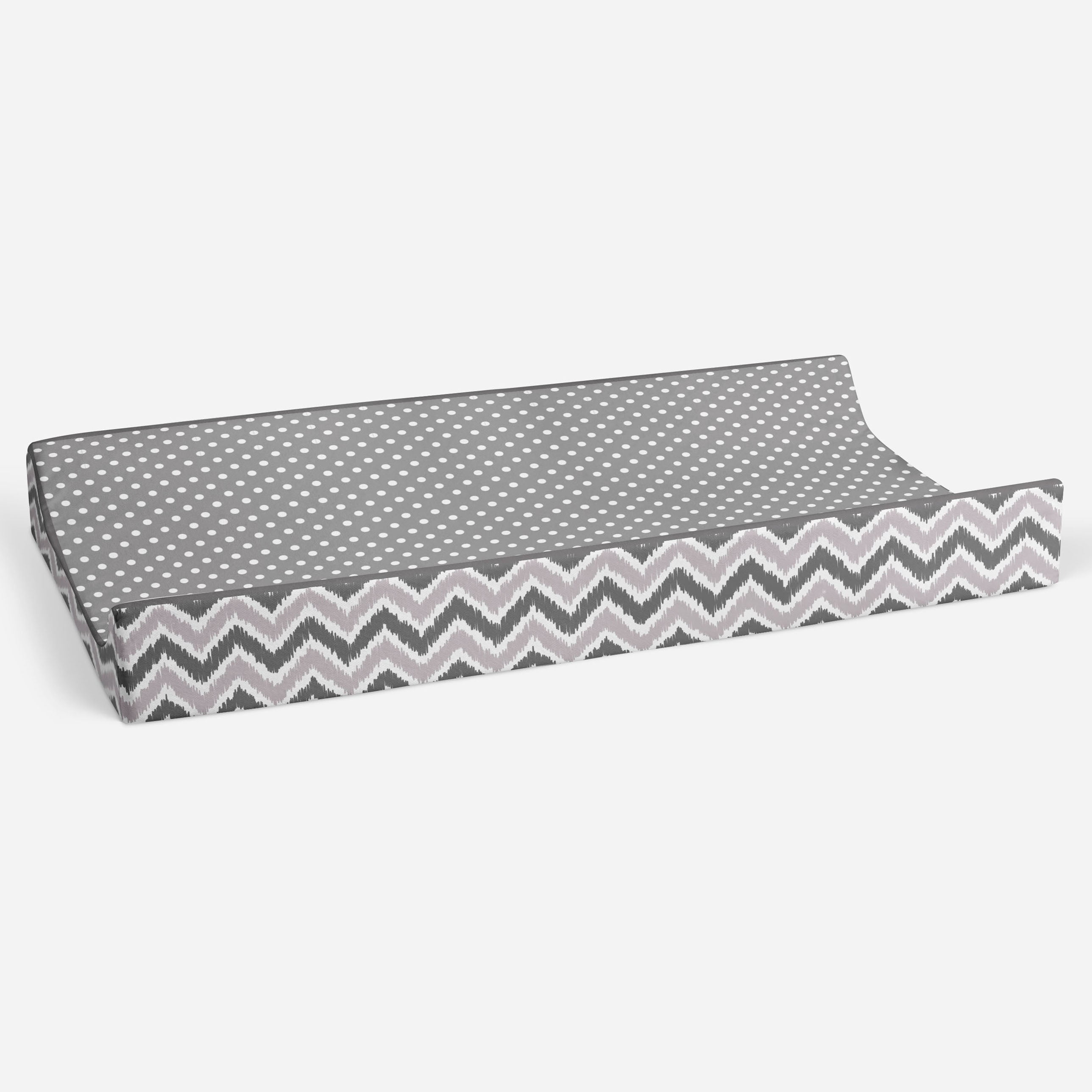 Bacati - Mix N Match Chevron/Dots Gray Neutral Quilted Changing Pad Cover