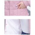 thumbnail image 4 of Coats for Women Long-sleeved Hooded Solid Color Casual Colored Puffy Jackets,Womens Coats Plus Size Pink XXL, 4 of 6