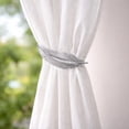 thumbnail image 6 of Evideco French Home Goods Plume Feather Gray White Curtain Tiebacks 2 Count, 6 of 8