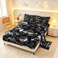 thumbnail image 2 of Homewish Goth Plant Mushrooms Bed Sheets,Botanical Fungi Full Size Sheets,Gray Black,4-Piece,1 Flat Sheet, 1 Fitted Sheet and 2 Pillowcases, 2 of 6