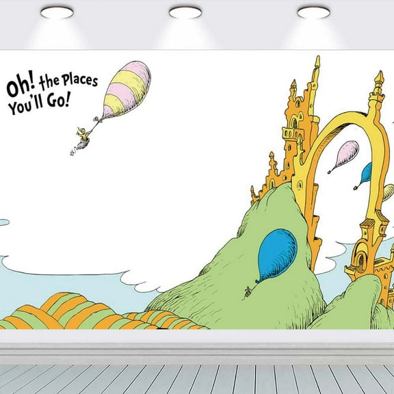 Oh The Places You'll Go Backdrop school Taspestry Wall Decor Banner Party Supplies Poster Birthday Decorations Background for Photography Taspestry