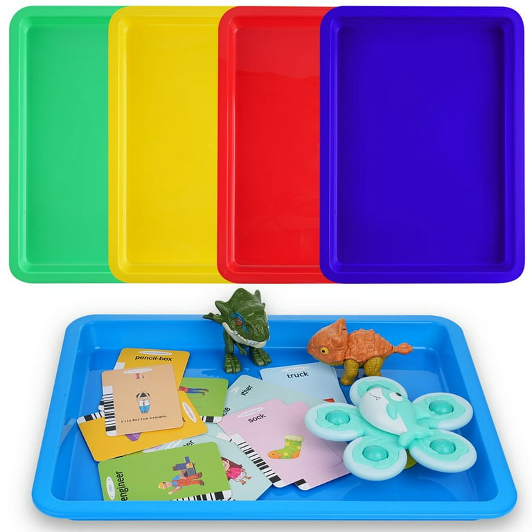 Activity Plastic Trays, 5Pcs Art Crafts Trays, BPA-Free Plastic Art Trays  for DIY Projects, Painting, Toy Storage, Fruit Snack Serving for Kids 