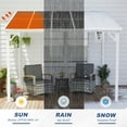 thumbnail image 6 of MEISSALIVVE 10' x 10' Hardtop Wall Mounted Gazebo Pergola, Lean-to Metal Awning with Sloped Roof, Outdoor Shelter for Patio, Deck, Backyard, White, 6 of 10
