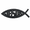 Black, variant on Jesus Fish Car Emblem Sticker - Metal Christian Ichthys Badge for Car Truck SUV