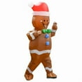 thumbnail image 2 of Adult Christmas Gingerbread Man Inflatable Costume Gingerbread Man Jumpsuit Funny Fancy Dress Halloween Cosplay Party Gift,Height 59"–74.8",gingerbread, 2 of 4