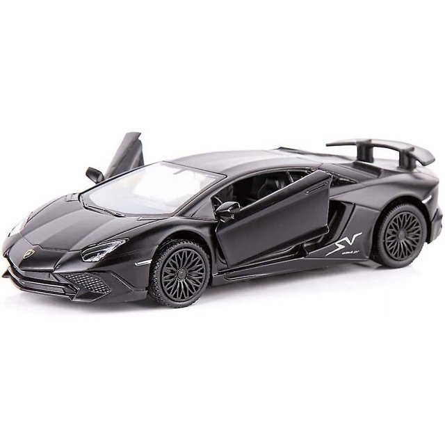 Maqueta de coche de fundición LP770-4 a escala 1/36, coche de juguete de aleación de zinc para niños, coche de juguete con retroceso, regalo para niños pequeños, niñas y niños (negro)