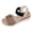 Brown, variant on Rokment Women's Beach Platform Wedge Dressy Sandals Comfortable Breathable Color Block Linen Elastic Ankle Strap Espadrilles Walking Sandals Casual Chunky High Heel Dress Summer Shoes Beige Size 6.5